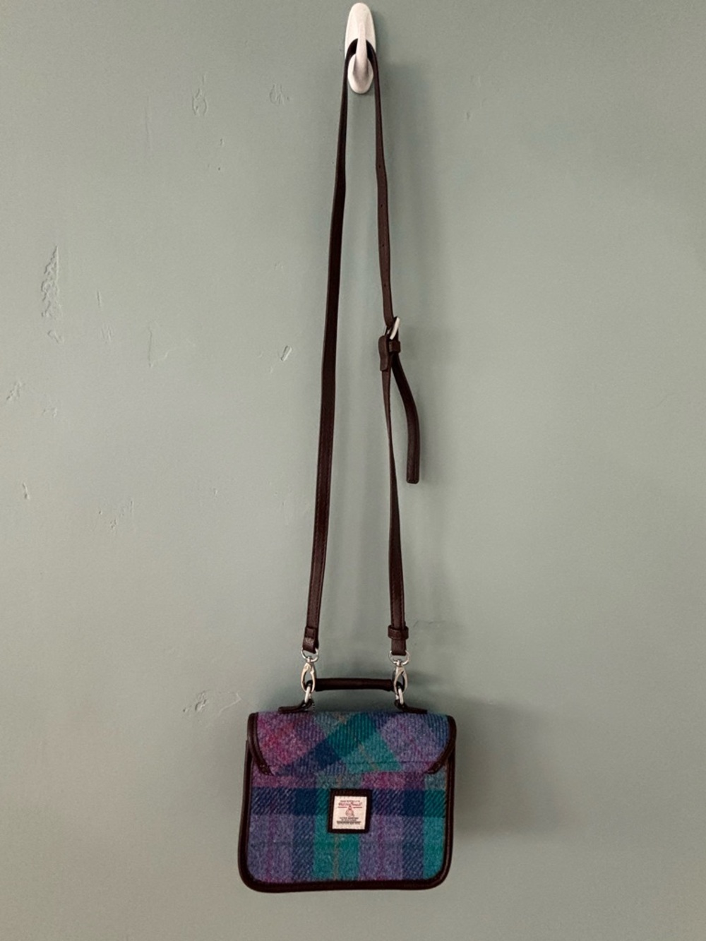 💼 Harris Tweed Bervie Mini Satchel-compact tartan satchel bag - Picture 3 of 8